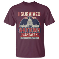 I Survived the 2025 Shutdown T Shirt Funny Government Closure Parody Political Humor - Wonder Print Shop