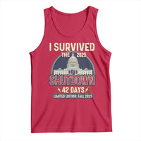 I Survived the 2025 Shutdown Tank Top Funny Government Closure Parody Political Humor - Wonder Print Shop