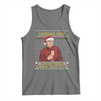 Funny Ed Gein Christmas Meme Tank Top Drinking Wine Eating This Sinful Cold Cuts Viral Scene Naughty Holiday - Wonder Print Shop