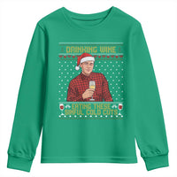 Funny Ed Gein Christmas Meme Youth Sweatshirt Drinking Wine Eating This Sinful Cold Cuts Viral Scene Naughty Holiday - Wonder Print Shop