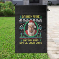 Funny Ed Gein Horror Christmas Meme Garden Flag Drinking Wine Eating This Sinful Cold Cuts Viral Scene - Wonder Print Shop