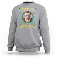 Funny Ed Gein Horror Christmas Meme Sweatshirt Drinking Wine Eating This Sinful Cold Cuts Viral Scene - Wonder Print Shop
