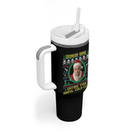 Funny Ed Gein Horror Christmas Meme Tumbler With Handle Drinking Wine Eating This Sinful Cold Cuts Viral Scene - Wonder Print Shop
