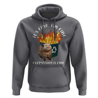 Funny Opossum Meme Hoodie It's Fine I'm Fine Everything Is Fine Dumpster Fire