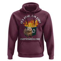 Funny Opossum Meme Hoodie It's Fine I'm Fine Everything Is Fine Dumpster Fire