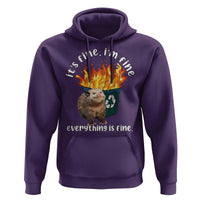 Funny Opossum Meme Hoodie It's Fine I'm Fine Everything Is Fine Dumpster Fire