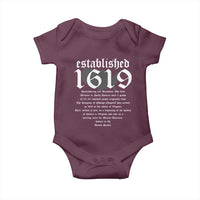 African American History Baby Onesie Project 1619 Established American Map Retro Vintage