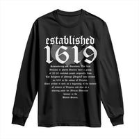 African American History Long Sleeve Shirt Project 1619 Established American Map Retro Vintage