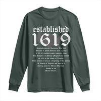 African American History Long Sleeve Shirt Project 1619 Established American Map Retro Vintage