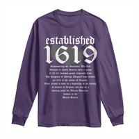 African American History Long Sleeve Shirt Project 1619 Established American Map Retro Vintage