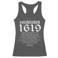 African American History Racerback Tank Top Project 1619 Established American Map Retro Vintage