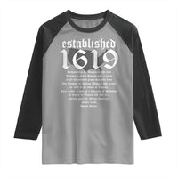 African American History Raglan Shirt Project 1619 Established American Map Retro Vintage