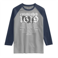 African American History Raglan Shirt Project 1619 Established American Map Retro Vintage