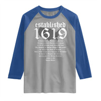African American History Raglan Shirt Project 1619 Established American Map Retro Vintage