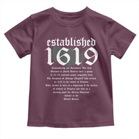 African American History Toddler T Shirt Project 1619 Established American Map Retro Vintage