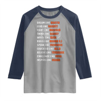 Civil Right Leaders Inspiration Raglan Shirt Dream Like Martin Black History African American