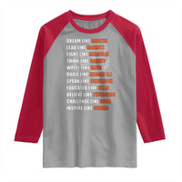 Civil Right Leaders Inspiration Raglan Shirt Dream Like Martin Black History African American