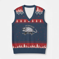 Funny Opossum Meme V-Neck Knit Sweater Vest Awesome Possum Cool 90s Retro Vintage Animal Lover - Wonder Print Shop