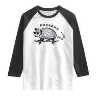 Funny Opossum Meme Raglan Shirt Awesome Possum Cool 90s Retro Vintage Animal Lover
