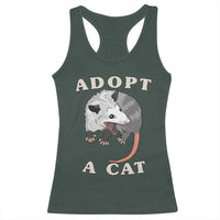 Funny Opossum Meme Racerback Tank Top Adopt A Cat Possum Team Trash Vibes