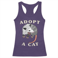 Funny Opossum Meme Racerback Tank Top Adopt A Cat Possum Team Trash Vibes