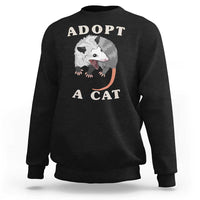 Funny Opossum Meme Sweatshirt Adopt A Cat Possum Team Trash Vibes - Wonder Print Shop