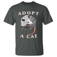 Funny Opossum Meme T Shirt Adopt A Cat Possum Team Trash Vibes - Wonder Print Shop