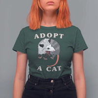 Funny Opossum Meme T Shirt For Women Adopt A Cat Possum Team Trash Vibes - Wonder Print Shop