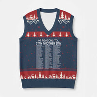 99 Reasons to Stay Another Day Mental Health Support V-Neck Knit Sweater Vest Suicide Prevention You Matter Inspiration Radiate Positivity
