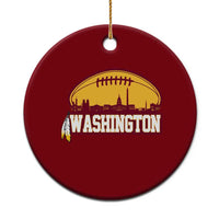 Washington Ceramic Ornament Football Native American Feather - Wonder Print Shop