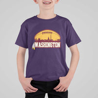 Washington T Shirt For Kid Football Native American Feather