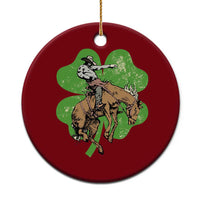 St Patrick's Day Lucky Cowboy Ceramic Ornament Retro Vintage Clover - Wonder Print Shop