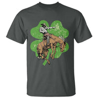 St Patrick's Day Lucky Cowboy T Shirt Retro Vintage Clover