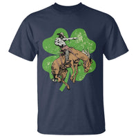 St Patrick's Day Lucky Cowboy T Shirt Retro Vintage Clover
