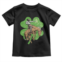 St Patrick's Day Lucky Cowboy Toddler T Shirt Retro Vintage Clover
