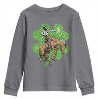 St Patrick's Day Lucky Cowboy Youth Sweatshirt Retro Vintage Clover