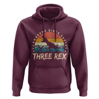 Three Rex 3rd Birthday Hoodie 3 Years Old Dinosaur Bday Boy