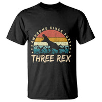 Three Rex 3rd Birthday T Shirt 3 Years Old Dinosaur Bday Boy