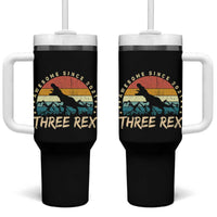 Three Rex 3rd Birthday Tumbler With Handle 3 Years Old Dinosaur Bday Boy