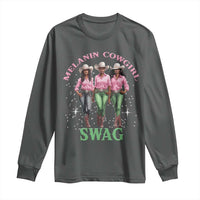 Melanin Cowgirl Swag Long Sleeve Shirt Pink Green African American Cowgirls Black History