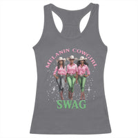 Melanin Cowgirl Swag Racerback Tank Top Pink Green African American Cowgirls Black History