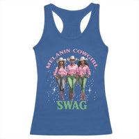 Melanin Cowgirl Swag Racerback Tank Top Pink Green African American Cowgirls Black History