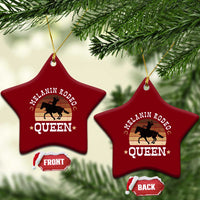 Melanin Rodeo Queen Ceramic Ornament Cowgirl Riding Horse African American Cowgirls Retro - Wonder Print Shop