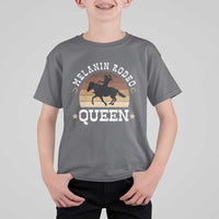 Melanin Rodeo Queen T Shirt For Kid Cowgirl Riding Horse African American Cowgirls Retro