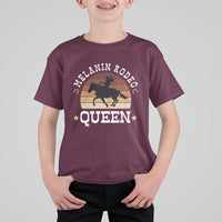 Melanin Rodeo Queen T Shirt For Kid Cowgirl Riding Horse African American Cowgirls Retro