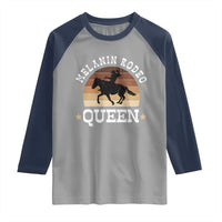 Melanin Rodeo Queen Raglan Shirt Cowgirl Riding Horse African American Cowgirls Retro