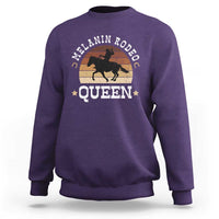 Melanin Rodeo Queen Sweatshirt Cowgirl Riding Horse African American Cowgirls Retro