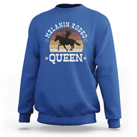 Melanin Rodeo Queen Sweatshirt Cowgirl Riding Horse African American Cowgirls Retro