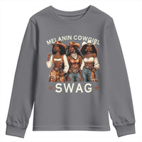 Melanin Cowgirl Swag Youth Sweatshirt Cool African American Cowgirls Black History