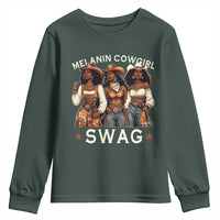 Melanin Cowgirl Swag Youth Sweatshirt Cool African American Cowgirls Black History